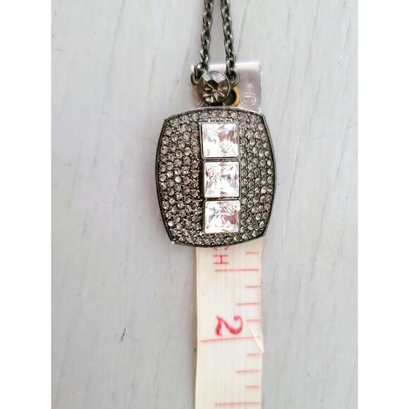 Givenchy Gunmetal Pave Crystal Necklace - Picture 8 of 9